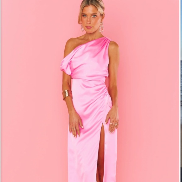 Show Me Your Mumu Jodie Dress in Pink Luxe Satin - Picture 14 of 15